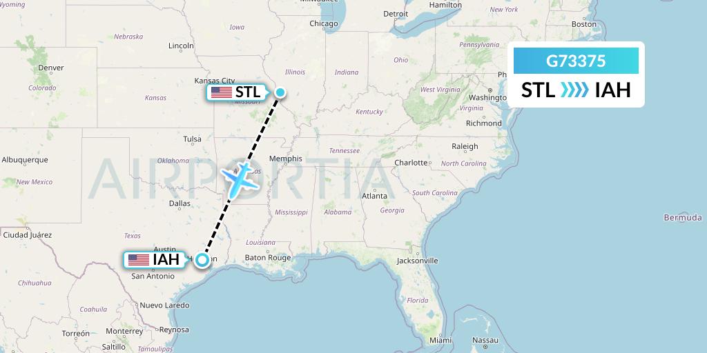 G73375 GoJet Flight Map: St. Louis to Houston