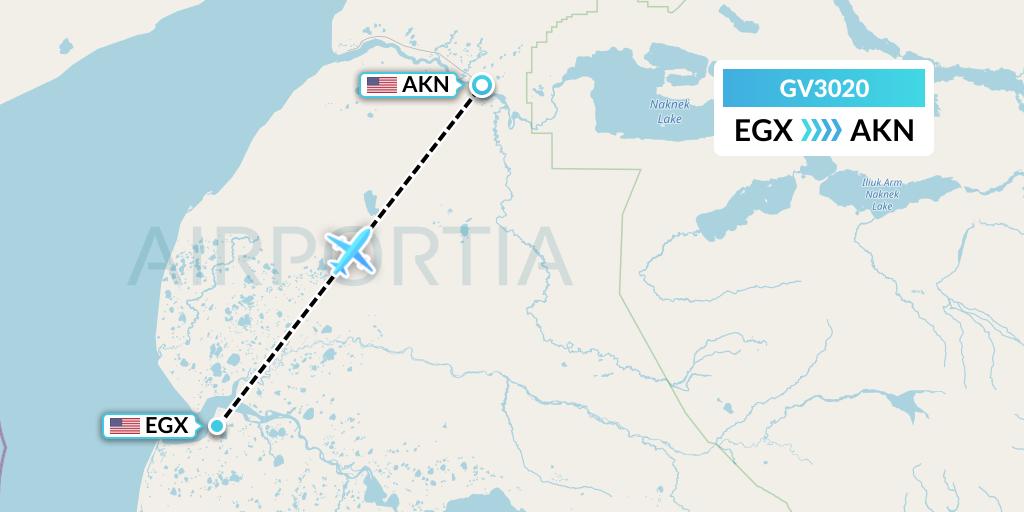 GV3020 Grant Aviation Flight Map: Egegik to King Salmon