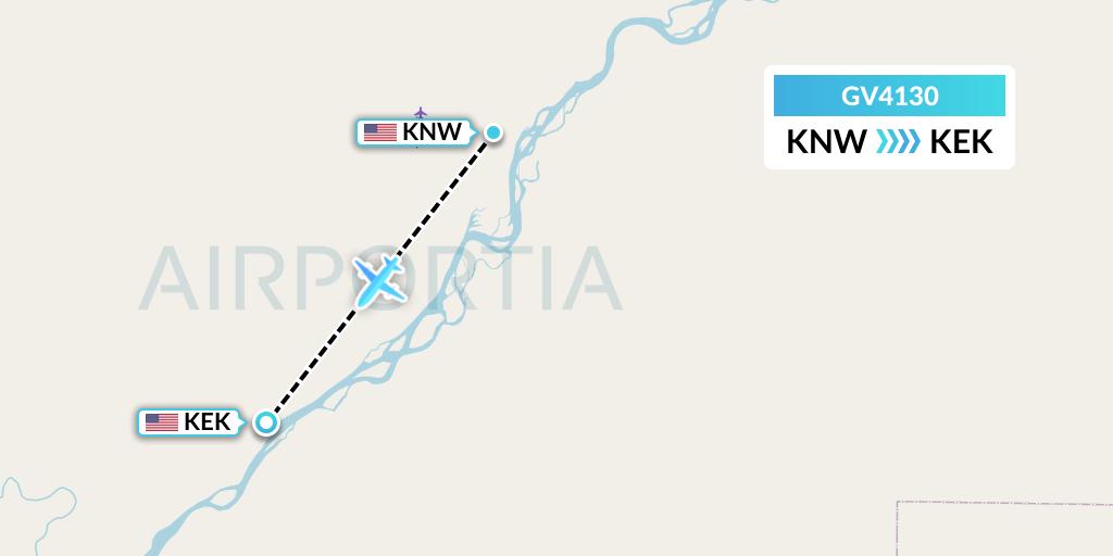 GV4130 Grant Aviation Flight Map: New Stuyahok to Ekwok