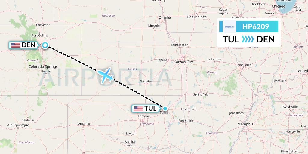 HP6209 Flight Status Amapola Flyg Tulsa to Denver (APF6209)