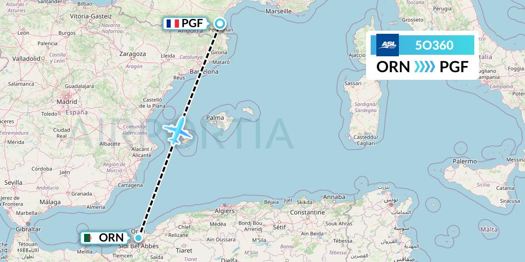 5O360 Flight Status ASL Airlines France Oran to Perpignan (FPO360)