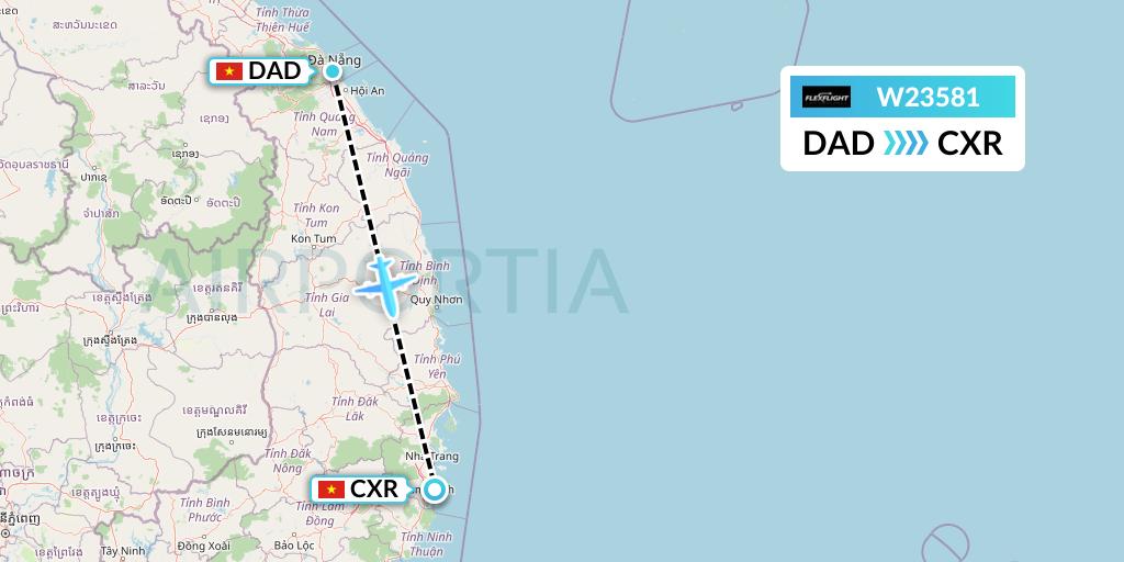 W23581 Flex Flight Flight Map: Da Nang to Nha Trang