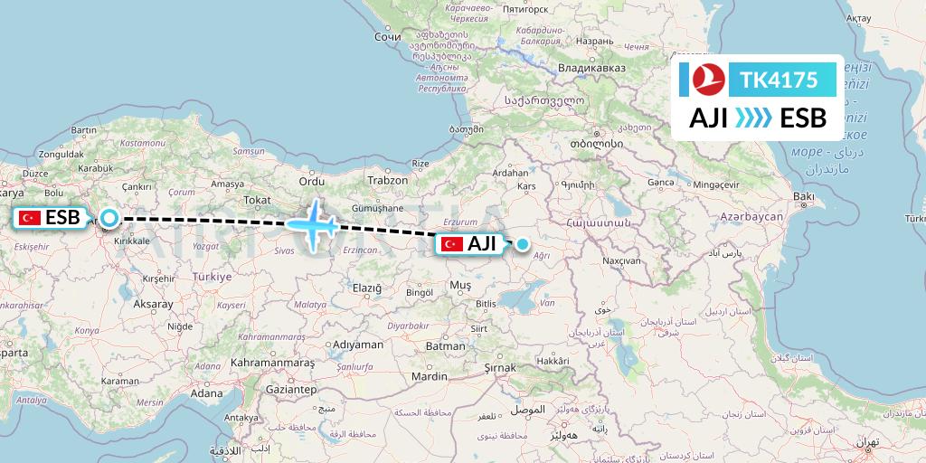 TK4175 Flight Status Turkish Airlines Agri to Ankara (THY4175)