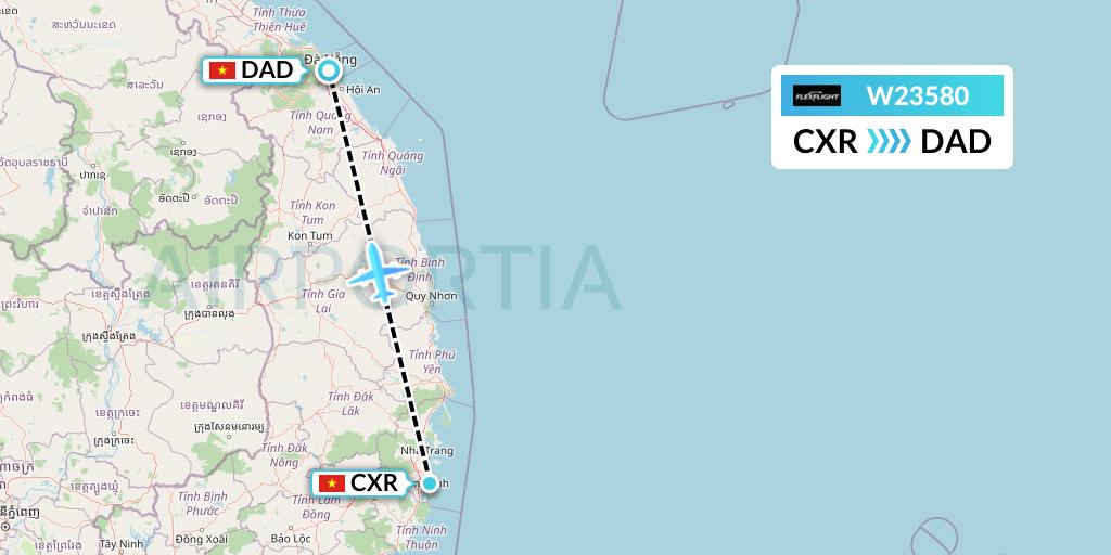 W23580 Flex Flight Flight Map: Nha Trang to Da Nang