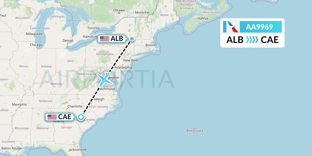 AA9969 Flight Status American Airlines Albany to Columbia (AAL9969)