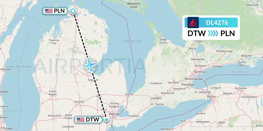 DL4276 Flight Status Delta Air Lines Detroit to Pellston (DAL4276)