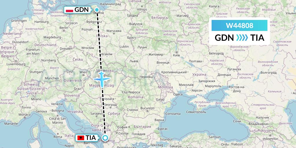 W44808 Flight Status Wizz Air Malta Gdansk to Tirana (WMT4808)