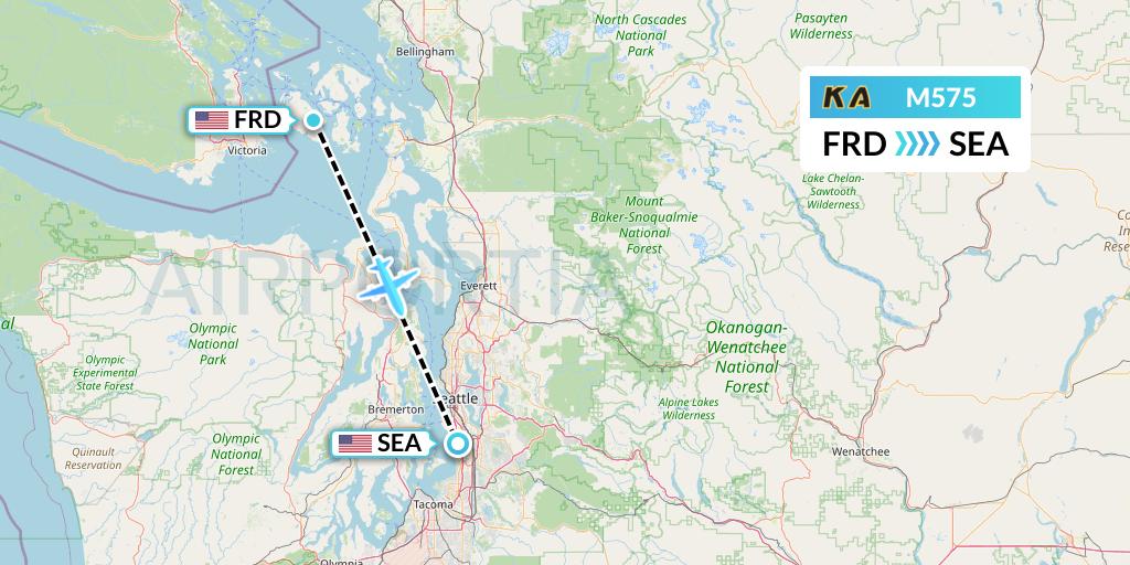 M575 Kenmore Air Flight Map: Friday Harbor to Seattle