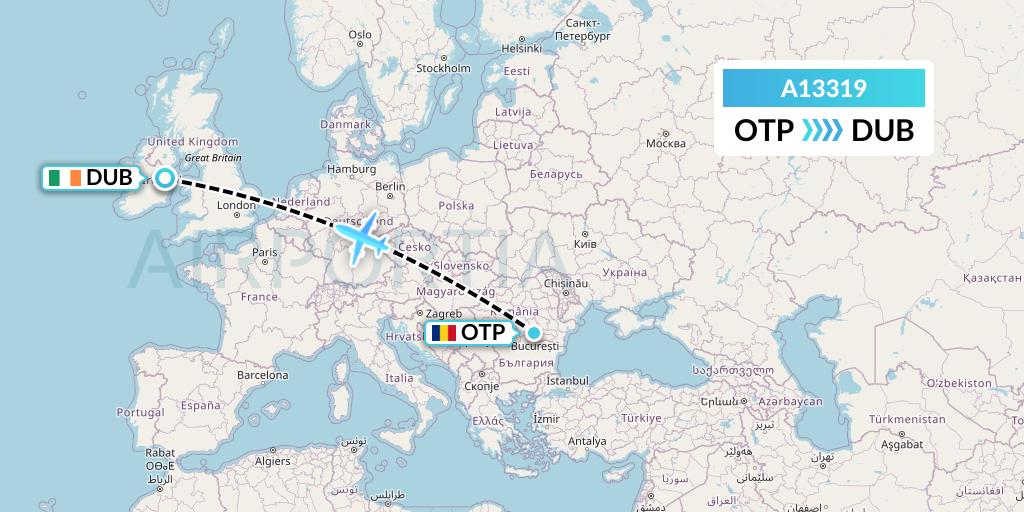 A13319 A.p.g. Distribution Systems Flight Map: Bucharest to Dublin