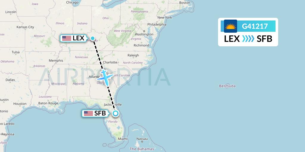 G41217 Allegiant Air Flight Map: Lexington to Orlando