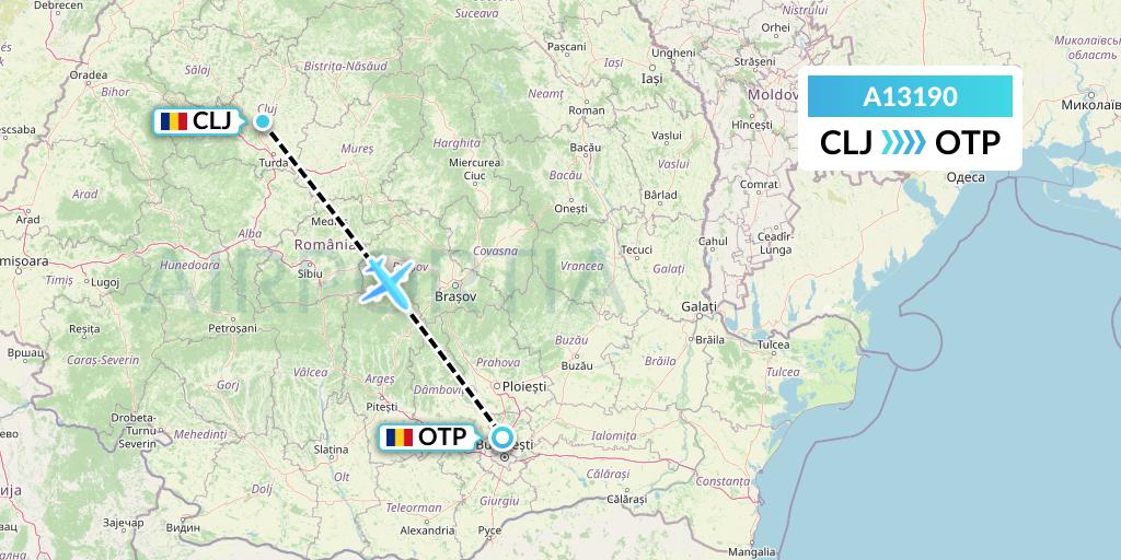 A13190 A.p.g. Distribution Systems Flight Map: Cluj-Napoca to Bucharest