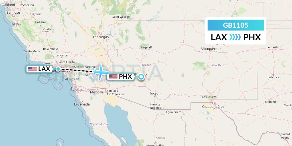 GB1105 ABX Air Flight Map: Los Angeles to Phoenix