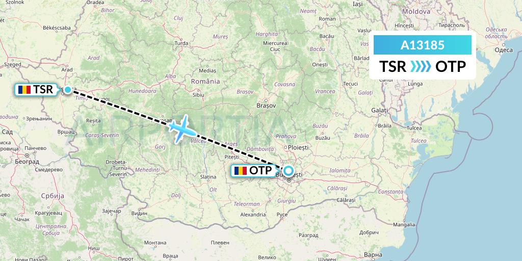 A13185 A.p.g. Distribution Systems Flight Map: Timisoara to Bucharest