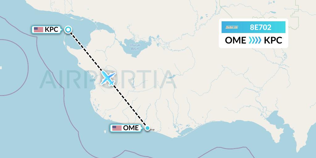 8E702 Bering Air Flight Map: Nome to Port Clarence