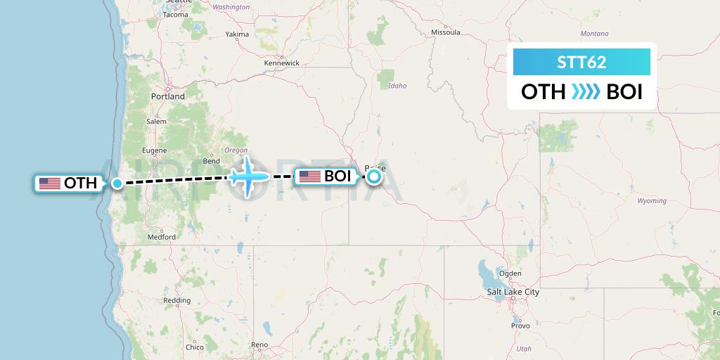 STT62 Western Aircraft, Inc. Flight Map: North Bend to Boise