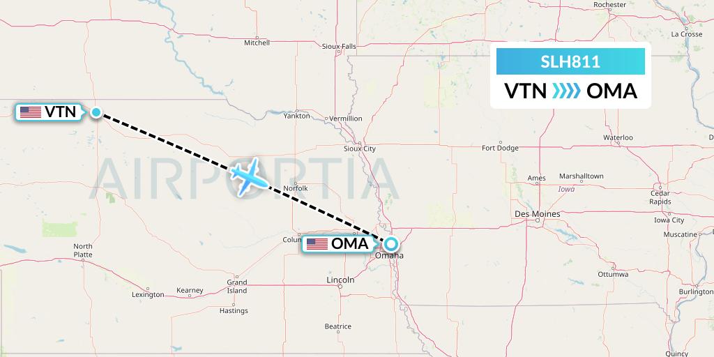 SLH811 Silverhawk Aviation Flight Map: Valentine to Omaha