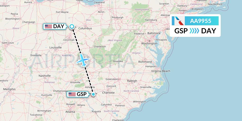 AA9955 Flight Status American Airlines GreenvilleSpartanburg to