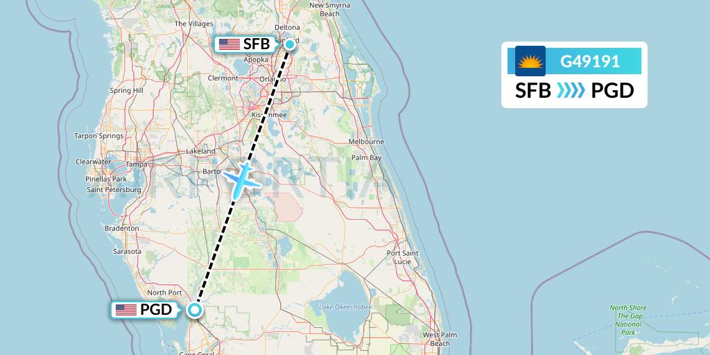 G49191 Allegiant Air Flight Map: Orlando to Punta Gorda