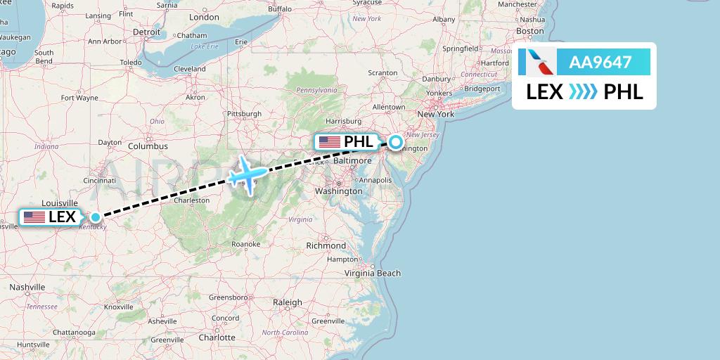 AA9647 Flight Status American Airlines Lexington to Philadelphia (AAL9647)