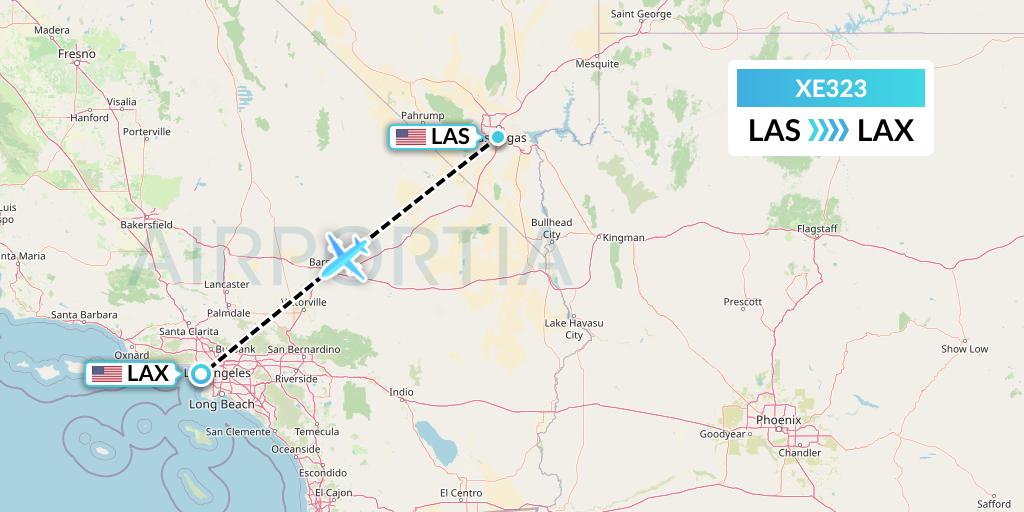 XE323 Jsx Flight Map: Las Vegas to Los Angeles
