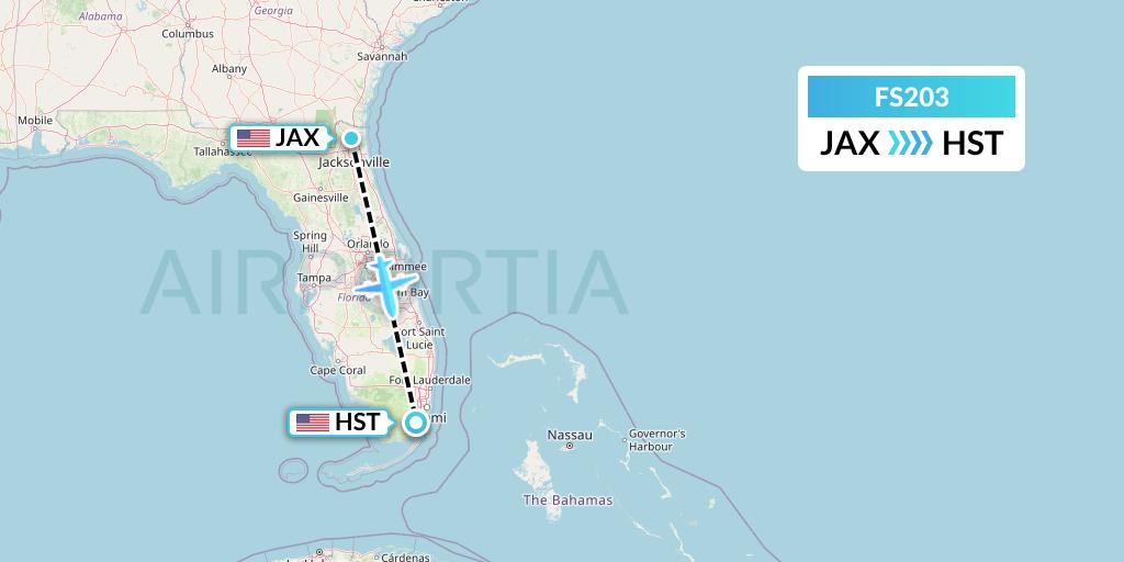 FS203 Flight Status Flyr Jacksonville to Homestead (FOX203)