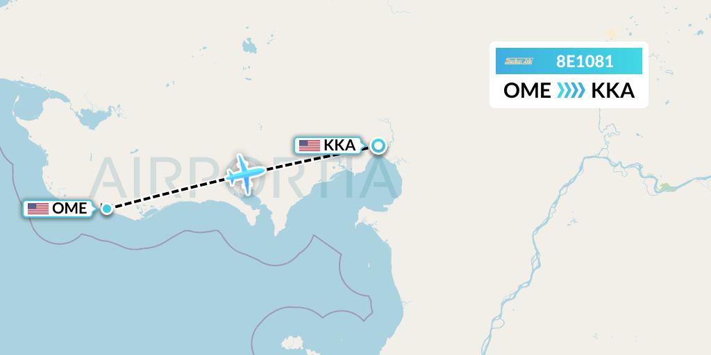 8E1081 Bering Air Flight Map: Nome to Koyuk