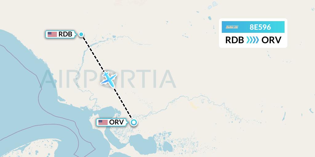 8E596 Bering Air Flight Map: Red Dog to Noorvik