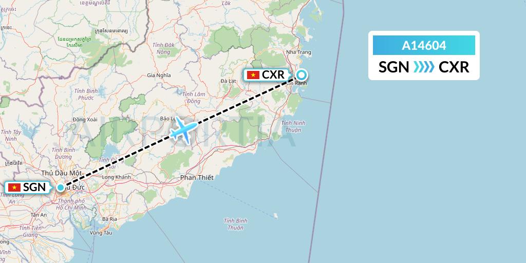 A14604 A.p.g. Distribution Systems Flight Map: Ho Chi Minh City to Nha Trang