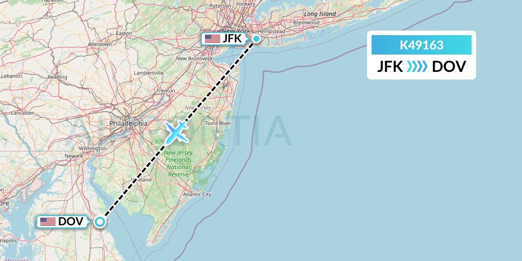 K49163 Kalitta Air Flight Map: New York to Dover-Cheswold