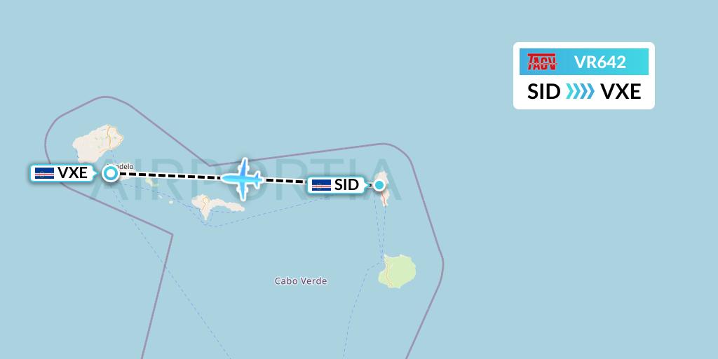 VR642 Flight Status TACV Cape Verde Airlines Espargos to Sao Vicente