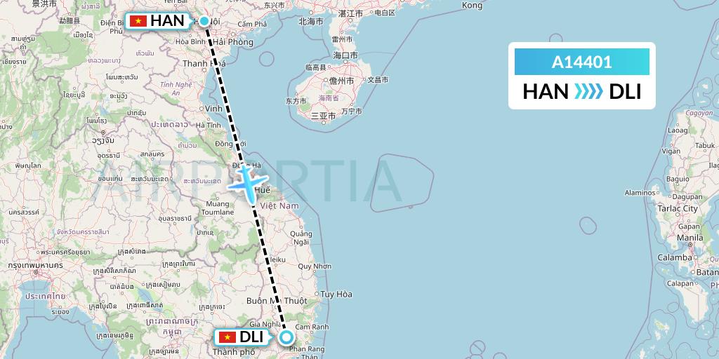 A14401 A.p.g. Distribution Systems Flight Map: Hanoi to Da Lat