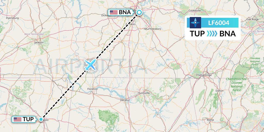 LF6004 Flight Status Corporate Flight Management Tupelo to Nashville