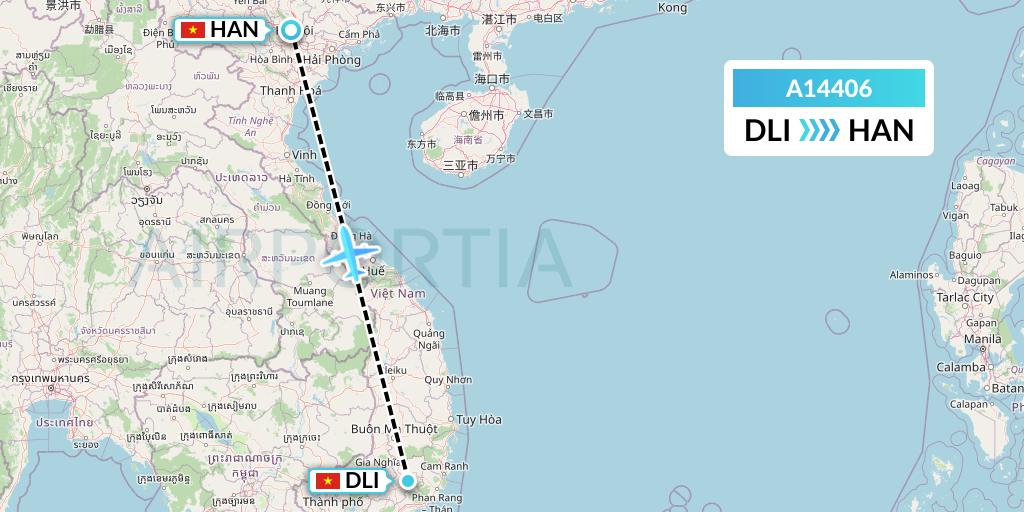A14406 A.p.g. Distribution Systems Flight Map: Da Lat to Hanoi
