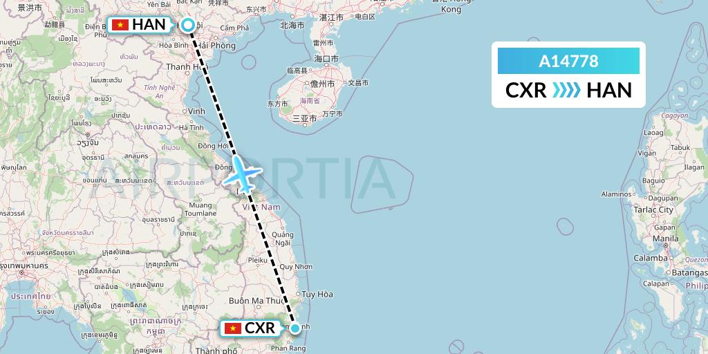 A14778 A.p.g. Distribution Systems Flight Map: Nha Trang to Hanoi