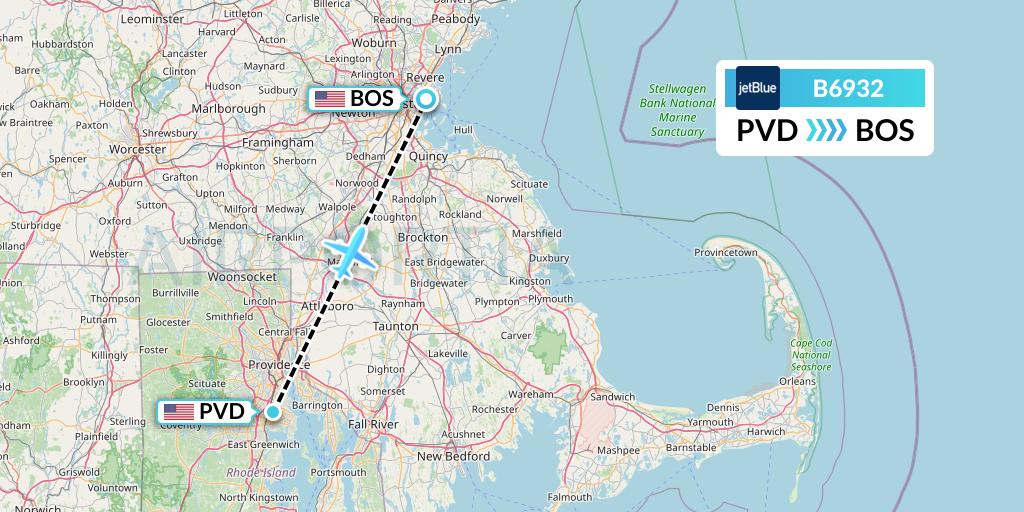 B6932 Flight Status JetBlue Airways Providence to Boston (JBU932)
