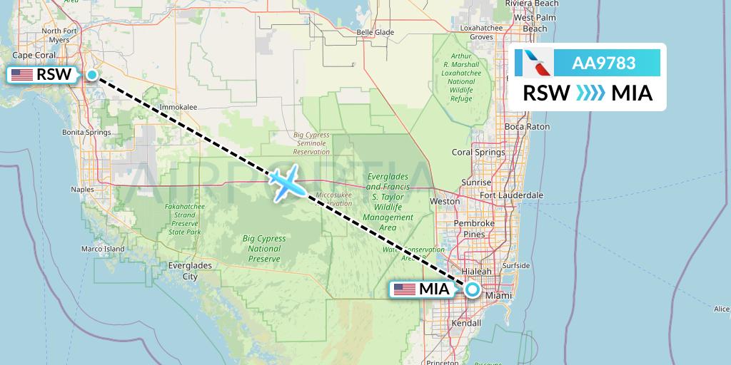 AA9783 Flight Status American Airlines Fort Myers to Miami (AAL9783)