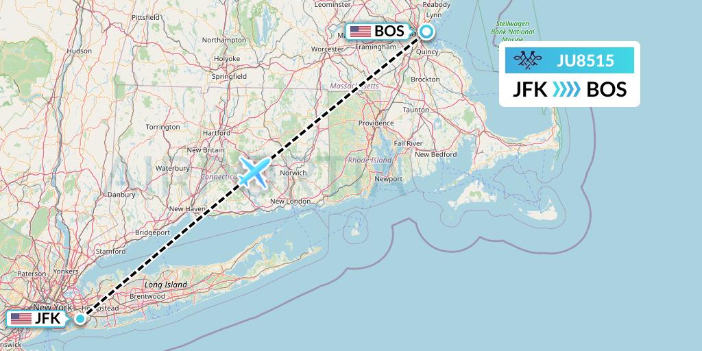 JU8515 AirSERBIA Flight Map: New York to Boston