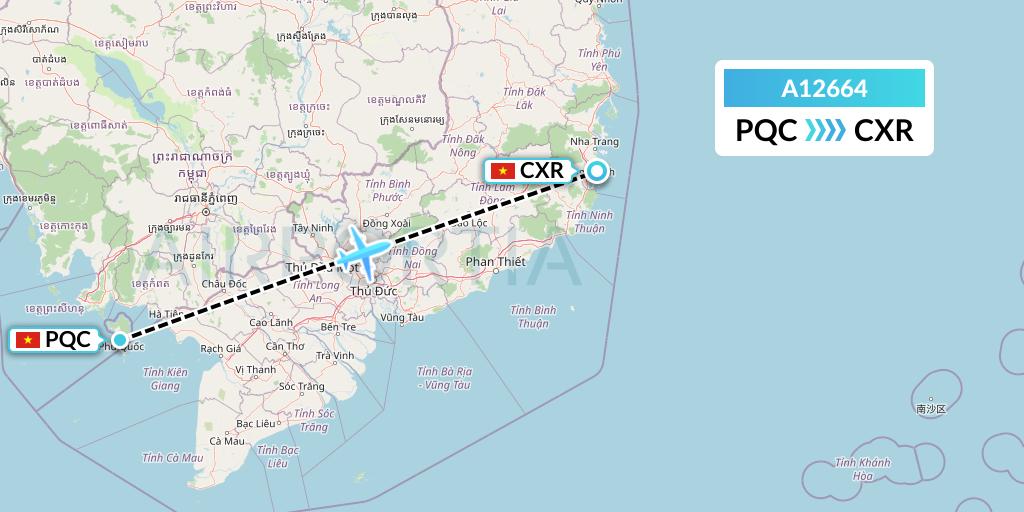 A12664 A.p.g. Distribution Systems Flight Map: Phu Quoc to Nha Trang
