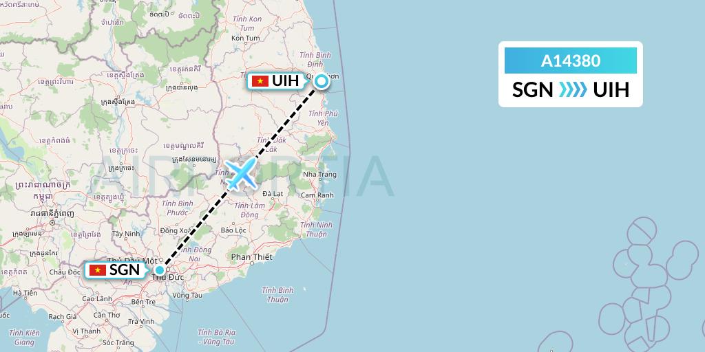 A14380 A.p.g. Distribution Systems Flight Map: Ho Chi Minh City to Qui Nhon
