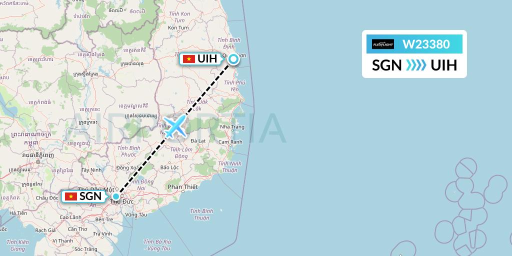 W23380 Flex Flight Flight Map: Ho Chi Minh City to Qui Nhon