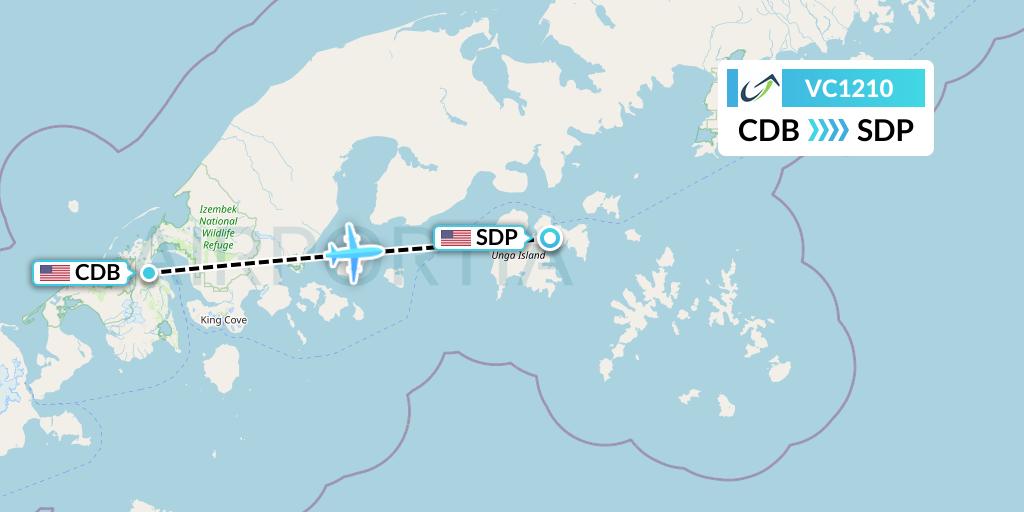 VC1210 ViaAir Flight Map: Cold Bay to Sand Point