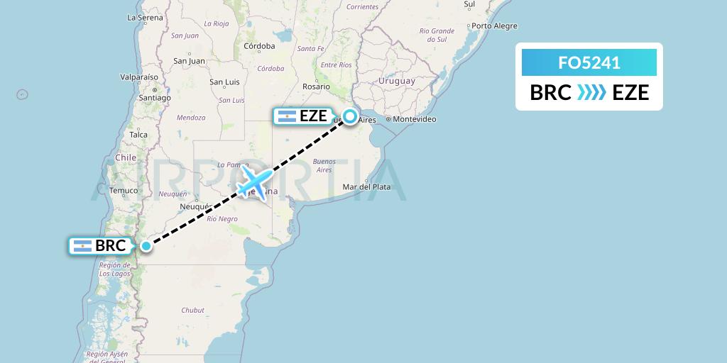 FO5241 Aero Flightops Uk Limited Flight Map: San Carlos de Bariloche to Buenos Aires