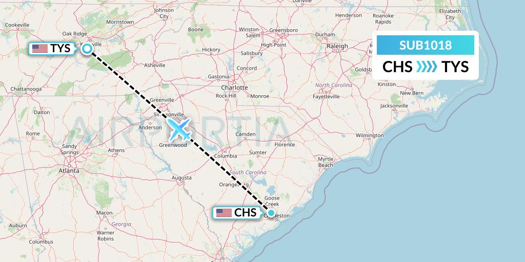 SUB1018 Flight Status Suburban Air Freight Charleston to Knoxville