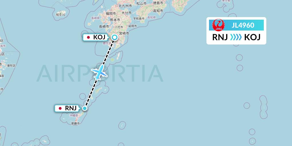 JL4960 Flight Status Japan Airlines Yoronjima to Kagoshima (JAL4960)