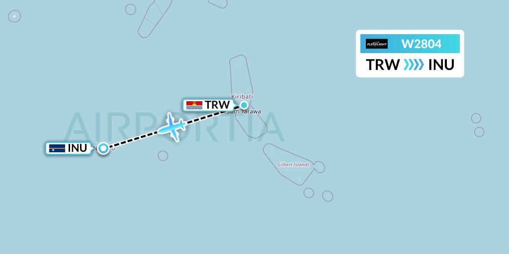 W2804 Flex Flight Flight Map: Tarawa to Yaren District