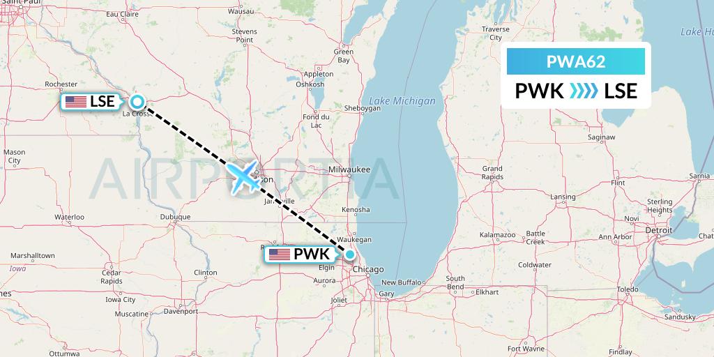 PWA62 Flight Status Priester Aviation Chicago to La Crosse