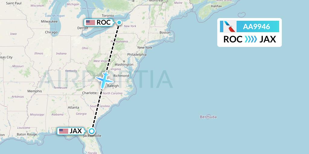 AA9946 Flight Status American Airlines Rochester to Jacksonville (AAL9946)
