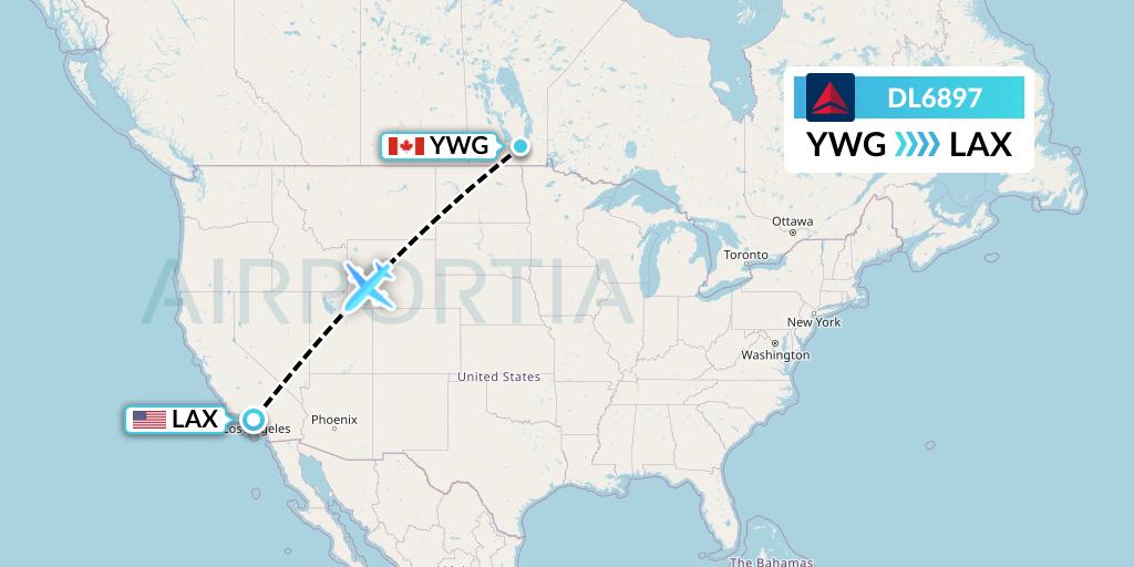 DL6897 Flight Status Delta Air Lines Winnipeg to Los Angeles (DAL6897)