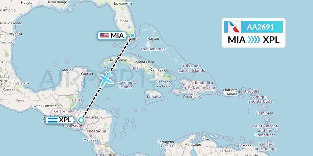 AA2691 Flight Status American Airlines Miami to Comayagua (AAL2691)