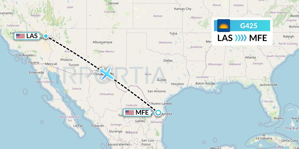 G425 Allegiant Air Flight Map: Las Vegas to McAllen